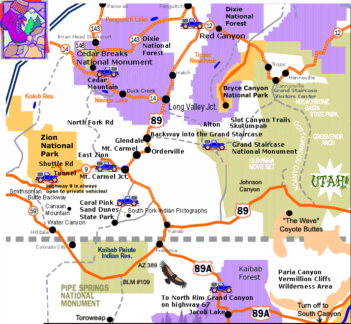 Zion National Park Road map